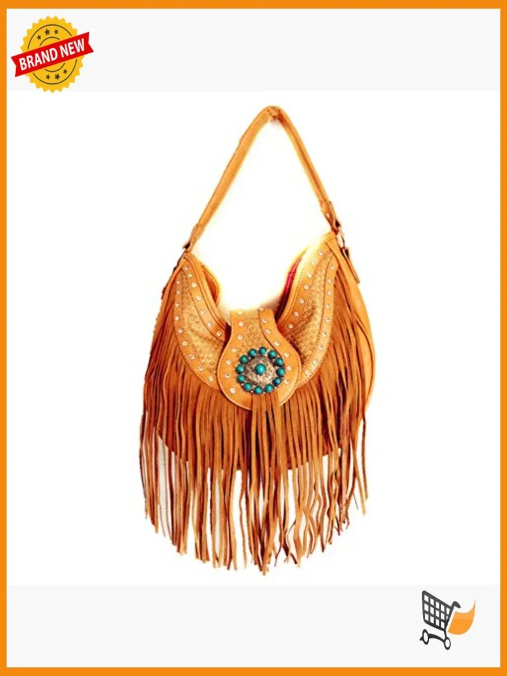 Western Concealed Carry Fringe Concho Hobo Shoulder Bag With Wallet